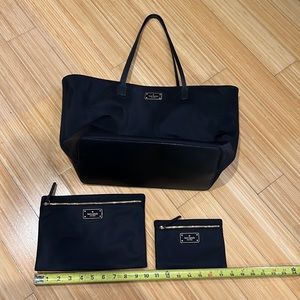 Kate Spade Large Nylon Tote with 2 smaller bags